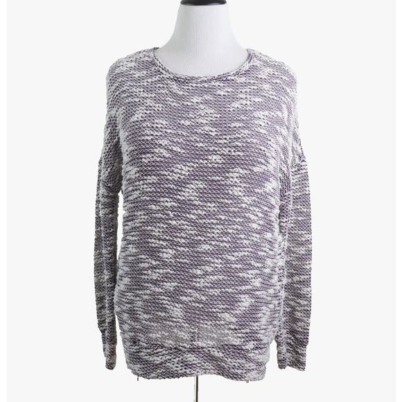 Fabletics Size L Juliette Popcorn Pullover Sweater Purple Cream - Picture 2 of 10